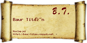 Baur Titán névjegykártya